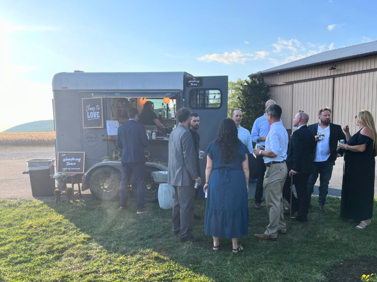 The Wandering Tavern at a farm wedding